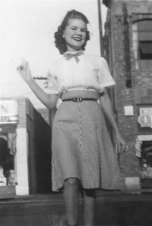 Peggy during high school years in downtown Huntington Park